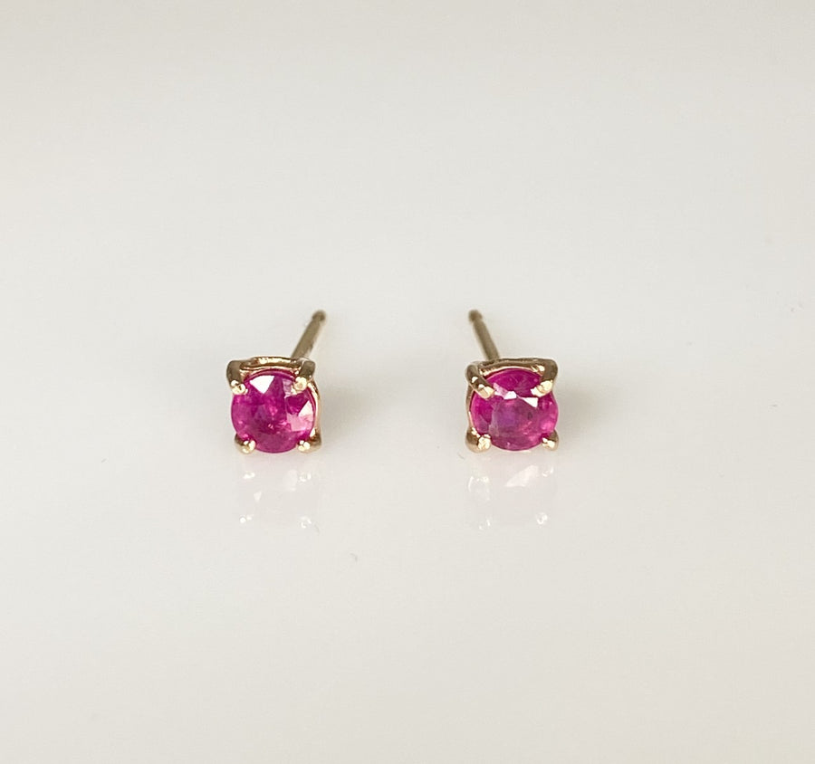 14K Rose Gold Ruby Stud Earrings 0.50ct