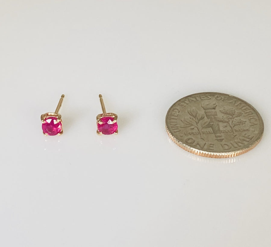 14K Rose Gold Ruby Stud Earrings 0.50ct
