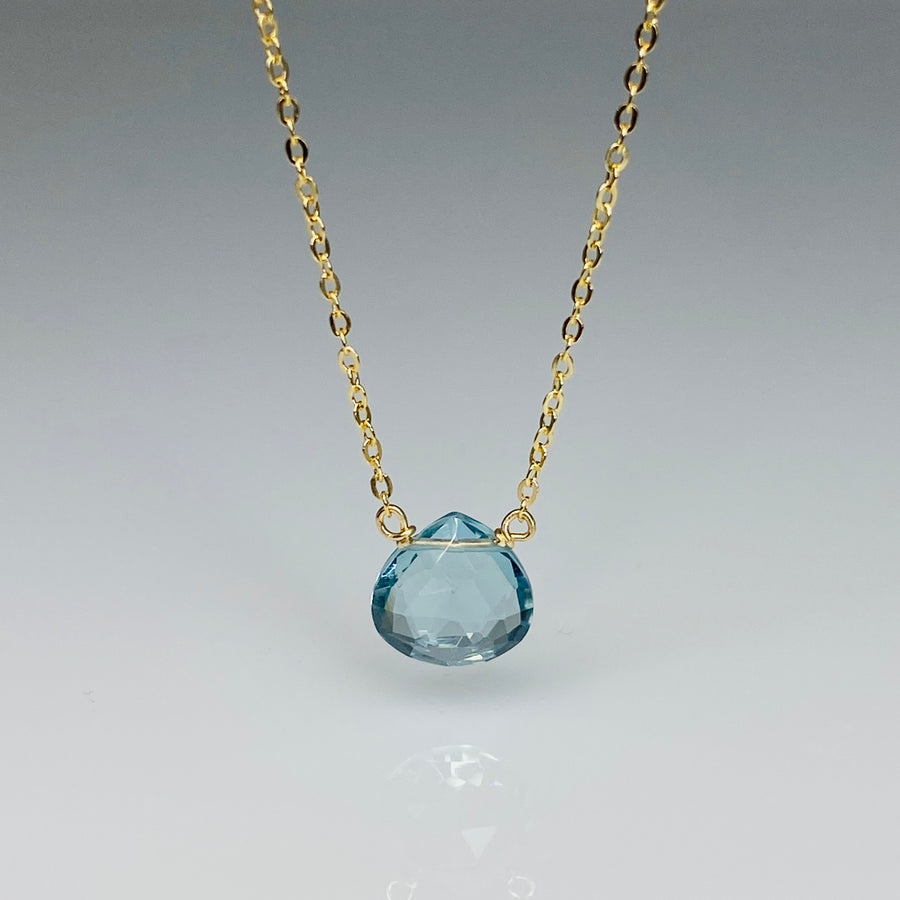 Aqua Quartz Necklace 8mm