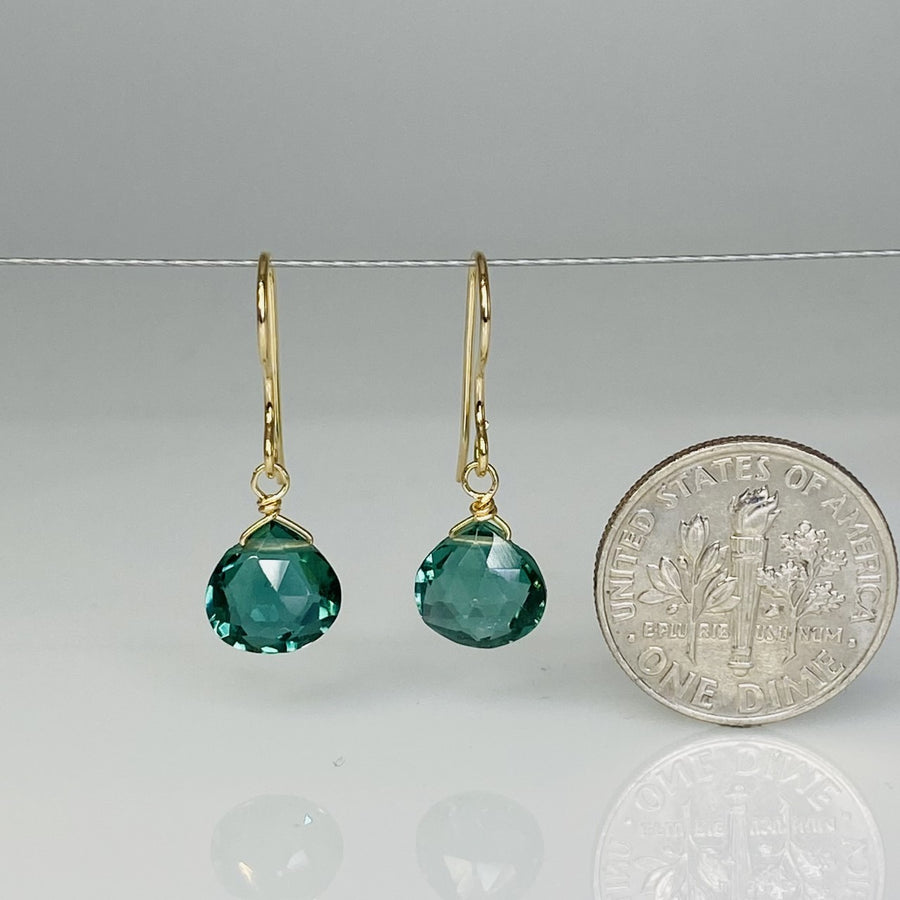 Green Emerald Quartz Earrings 8mm