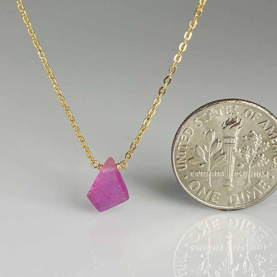 Pink Sapphire Geometric Shape Necklace