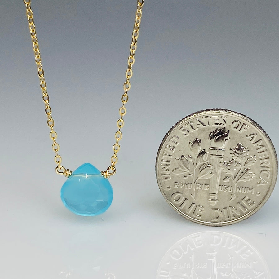 Baby Blue Chalcedony Necklace 8mm