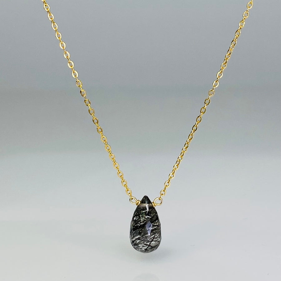 Black Tourmalated Quartz Necklace