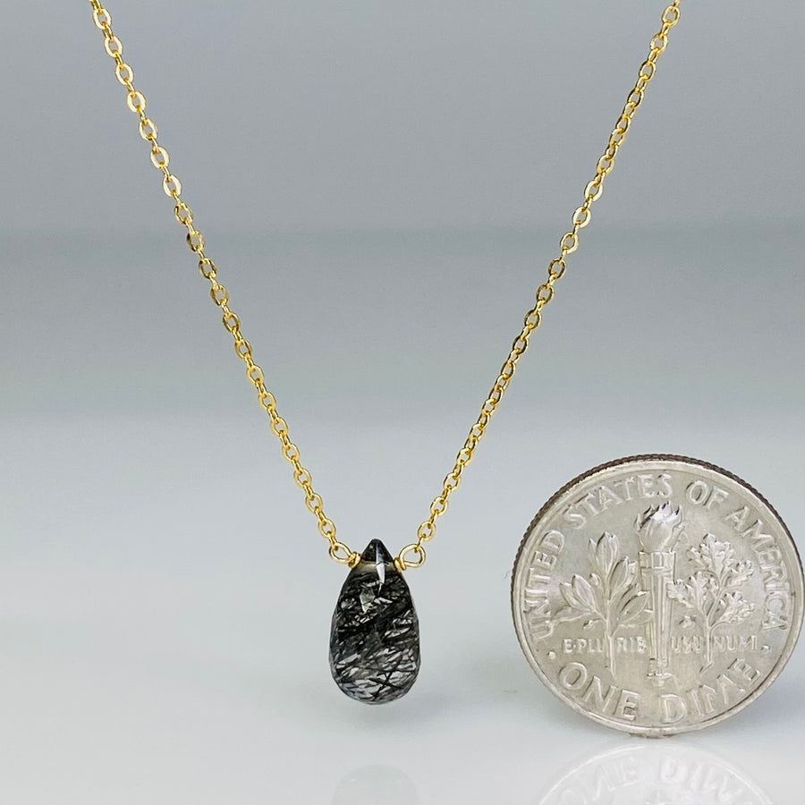 Black Tourmalated Quartz Necklace