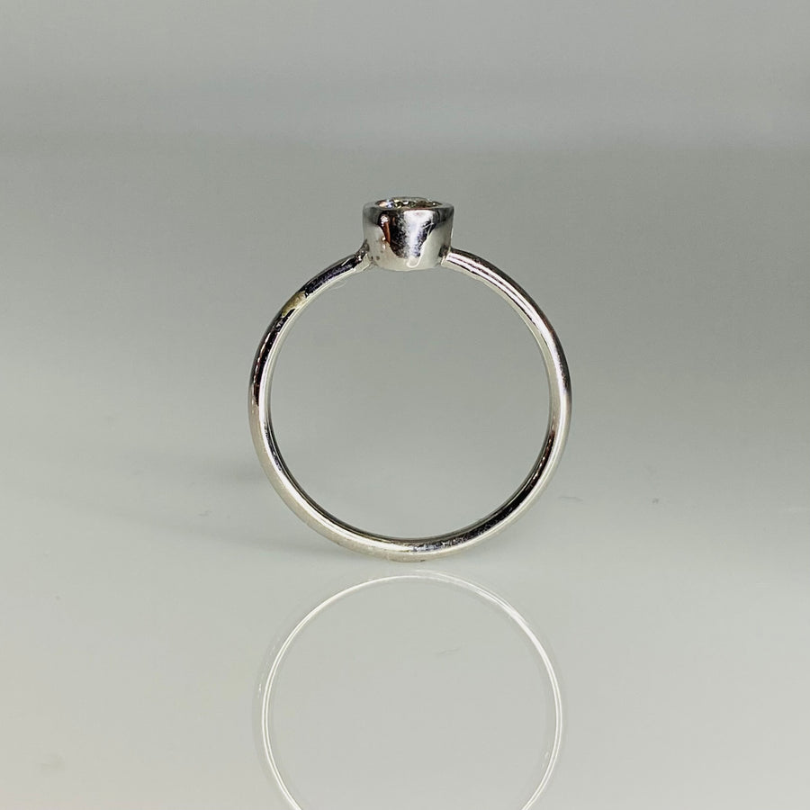 14K White Gold Diamond Ring 0.10ct