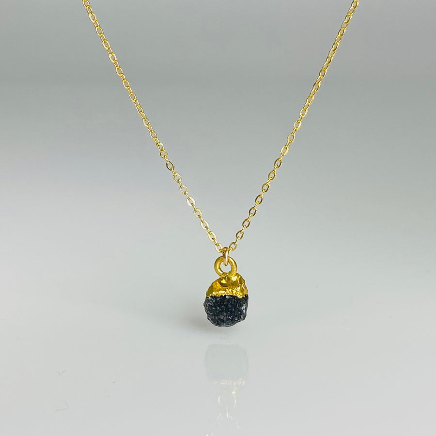 Black Druzy Necklace 5x7mm