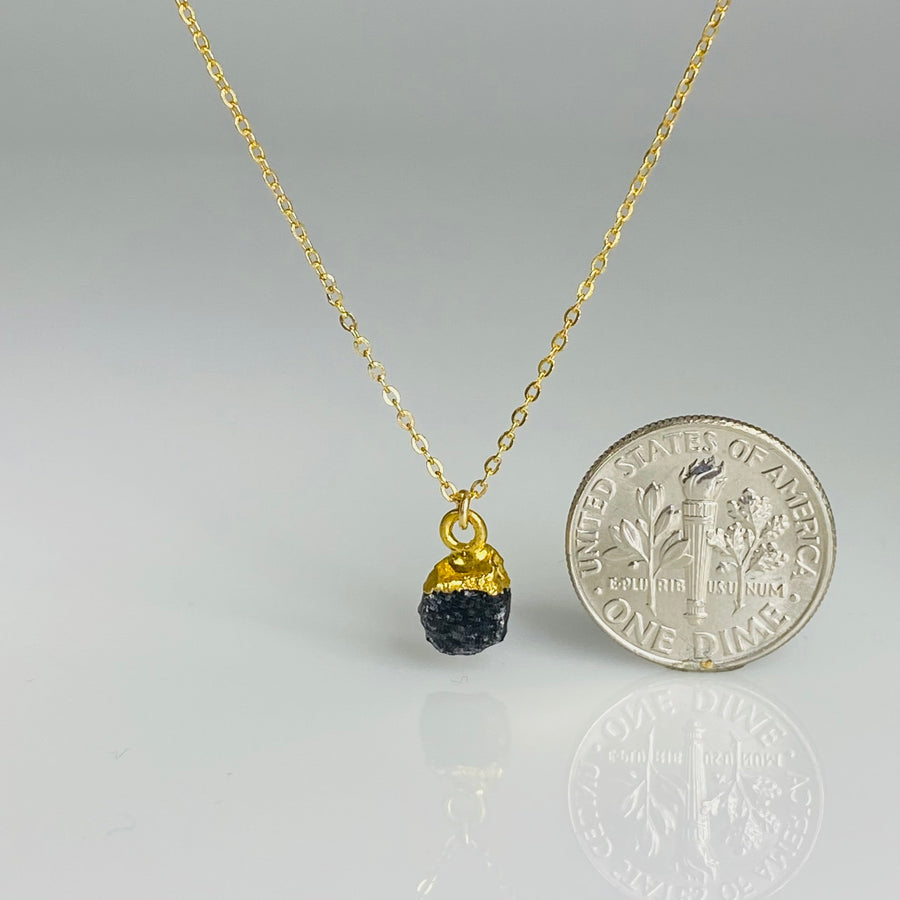 Black Druzy Necklace 5x7mm