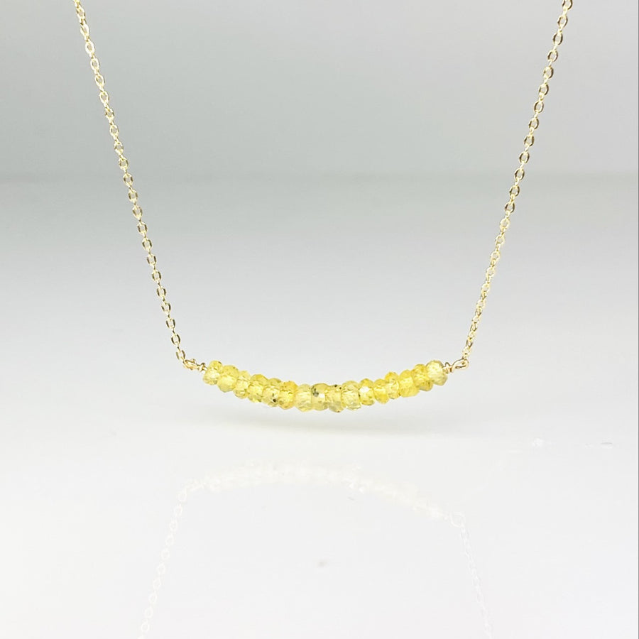 Yellow Sapphire Bar Necklace