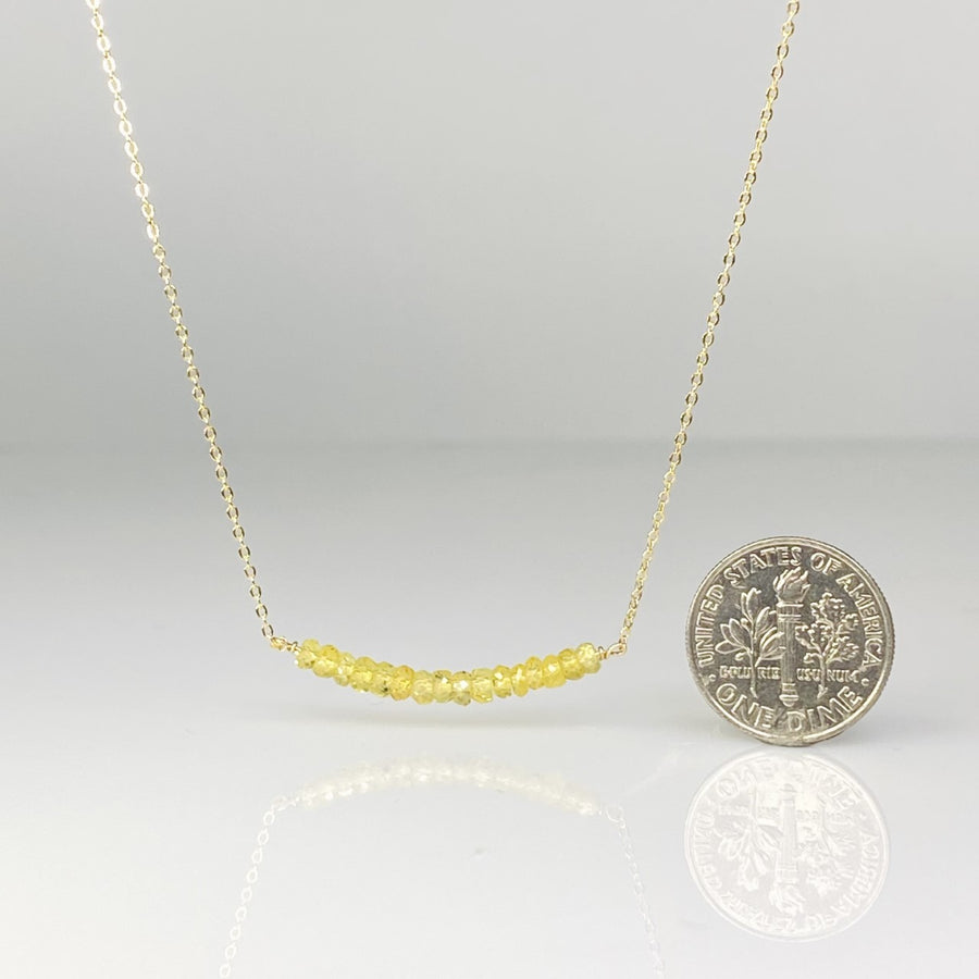 Yellow Sapphire Bar Necklace