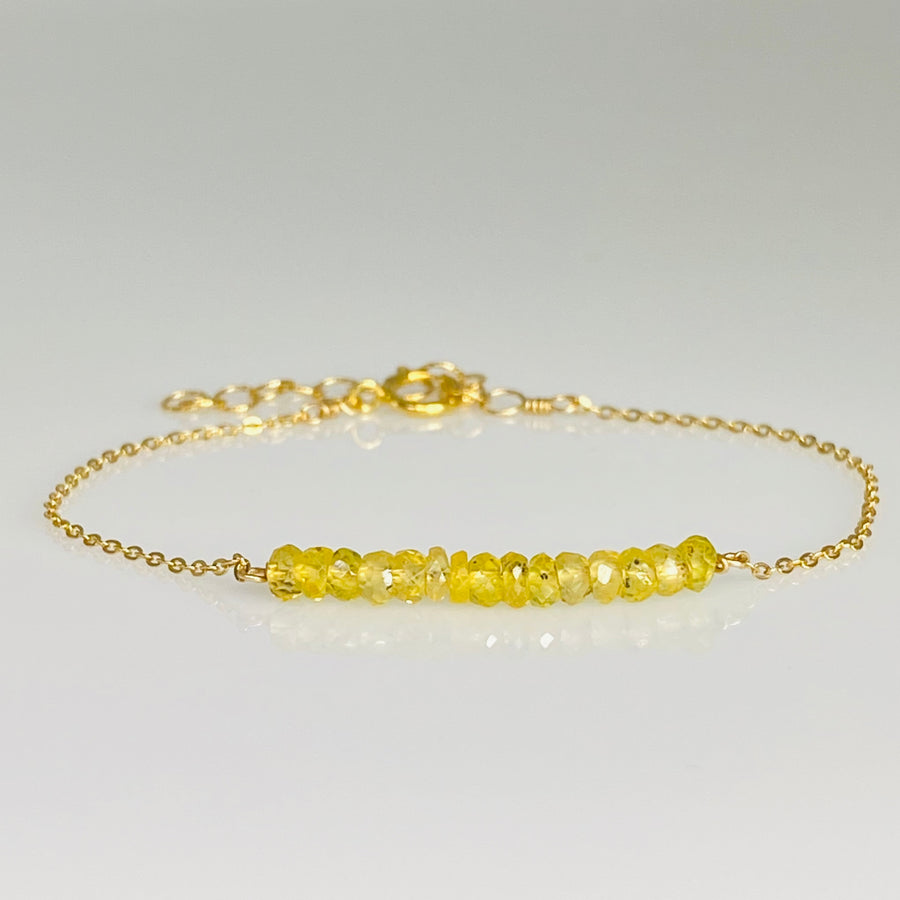 Yellow Sapphire Bar Bracelet