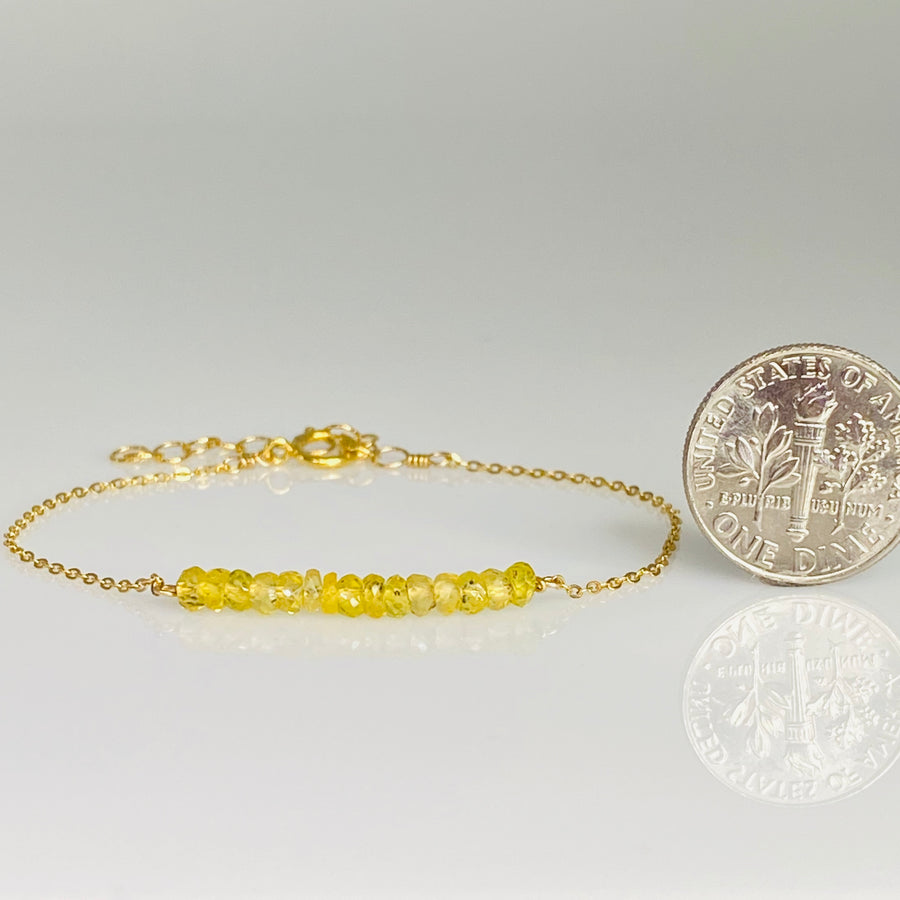 Yellow Sapphire Bar Bracelet