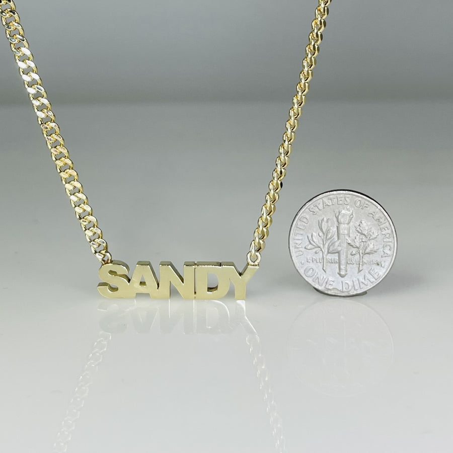 14K Yellow Gold Custom Nameplate Necklace