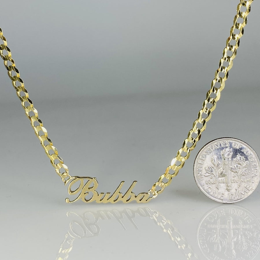 14K Yellow Gold Custom Nameplate Necklace