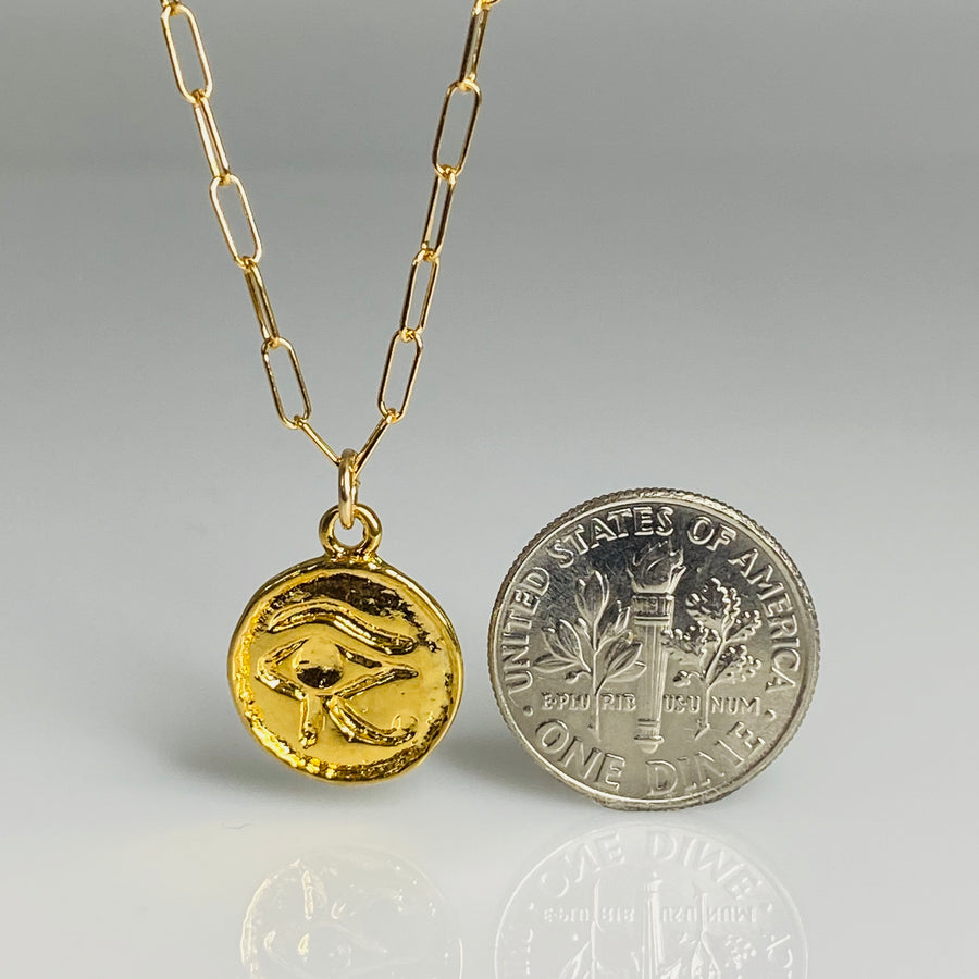 Eye of Horus Necklace 18KGP