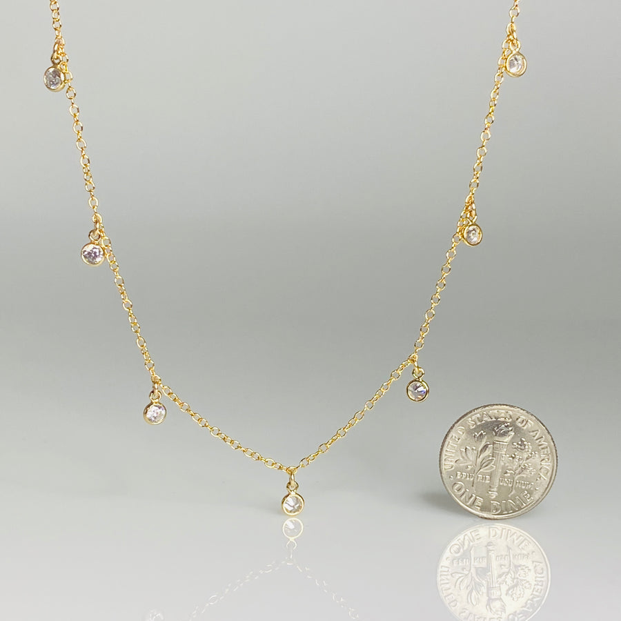 Multi Drop CZ Necklace