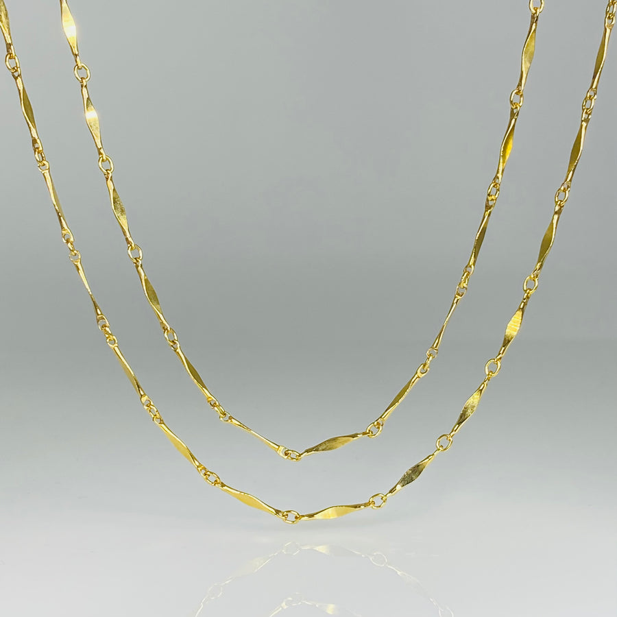 Gold Filled Curved Link Chain 48"