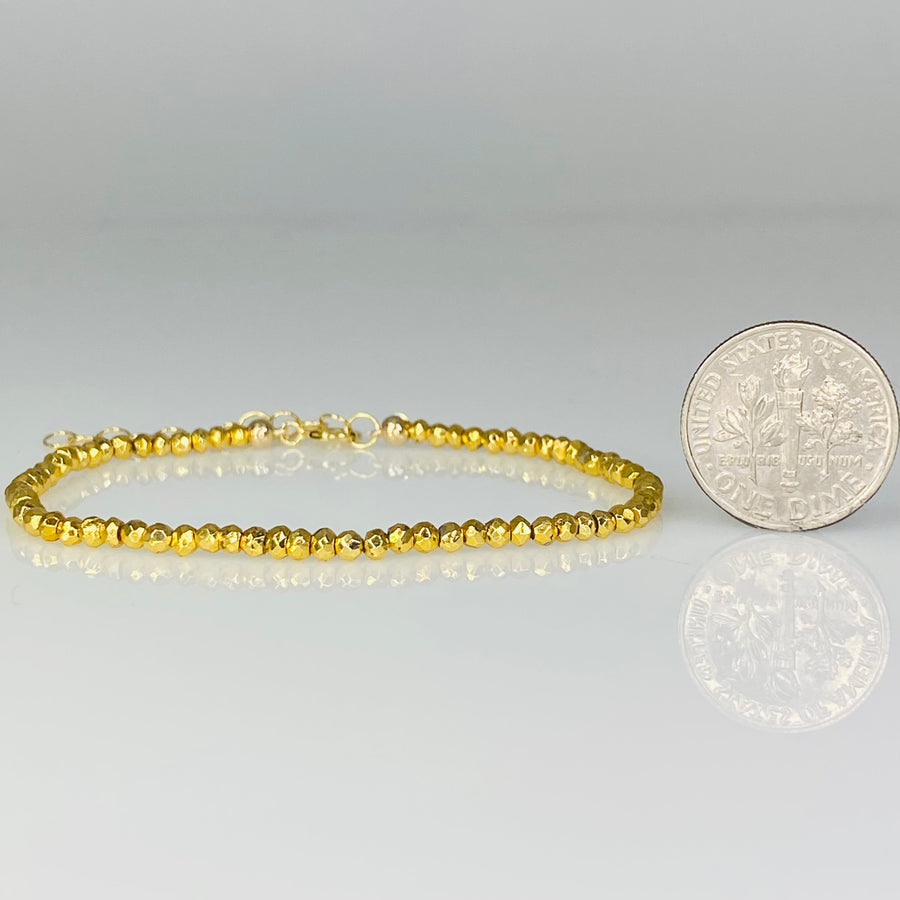 Gold Pyrite Beaded Bracelet