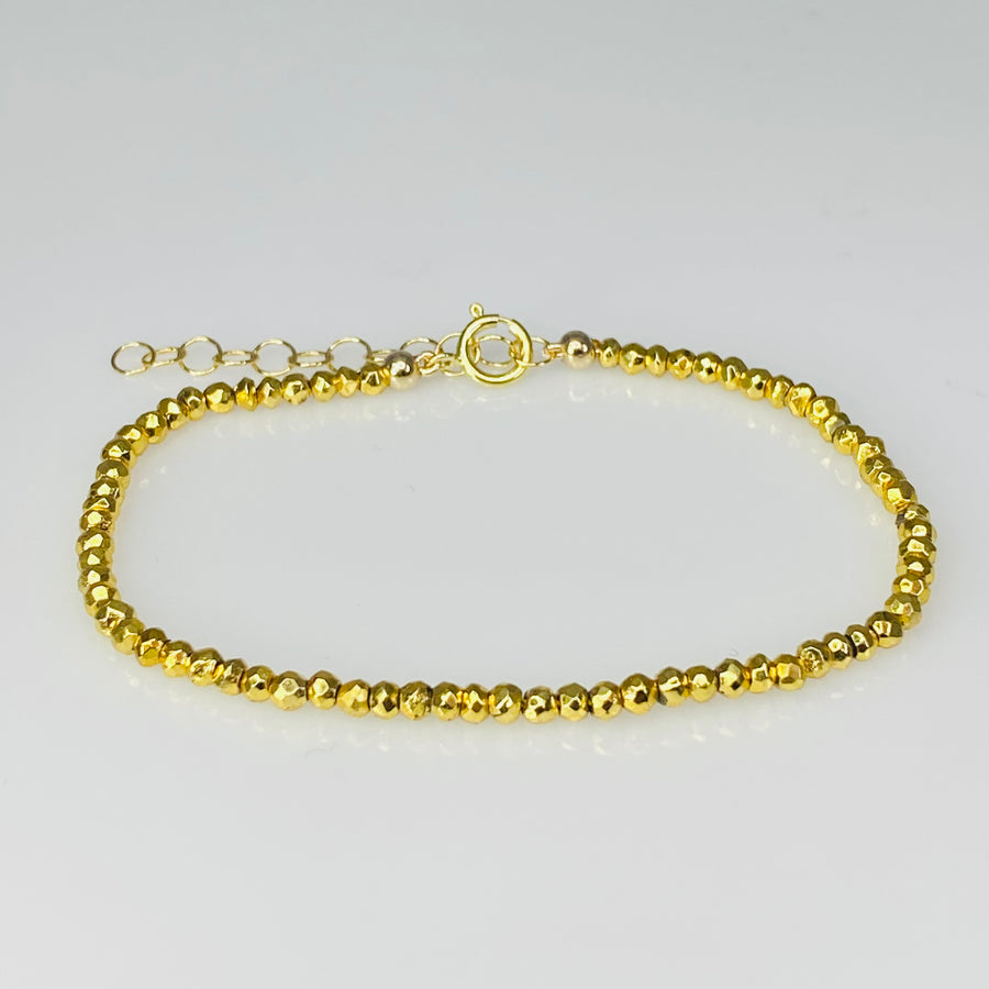 Gold Pyrite Beaded Bracelet