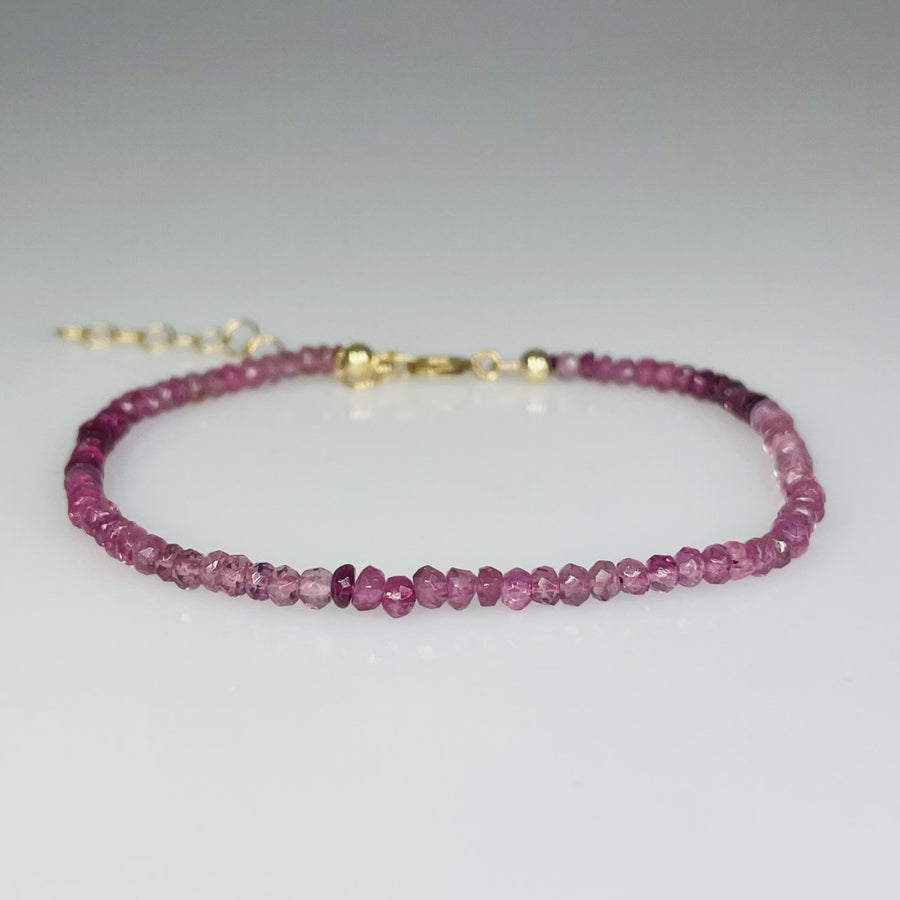 Pink Tourmaline Beaded Bracelet