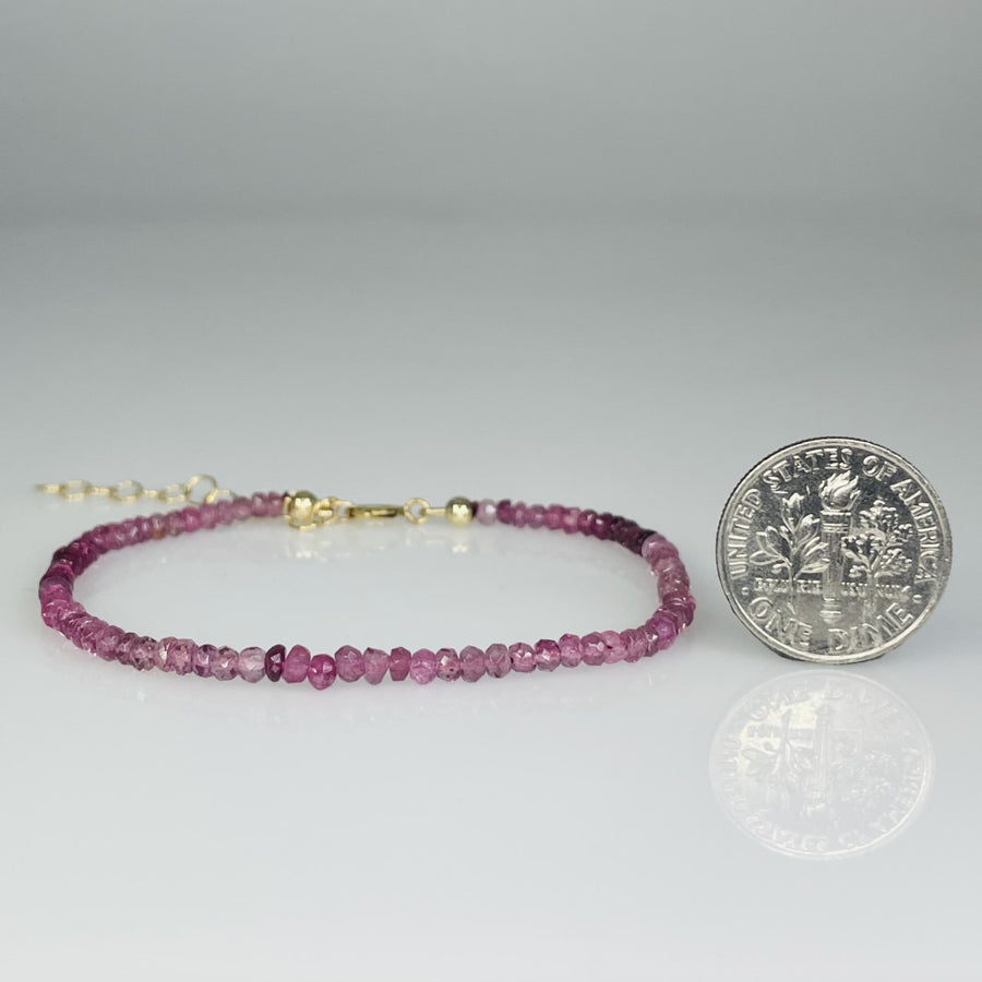 Pink Tourmaline Beaded Bracelet