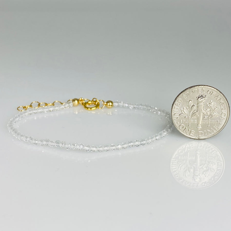 White Topaz Beaded Bracelet