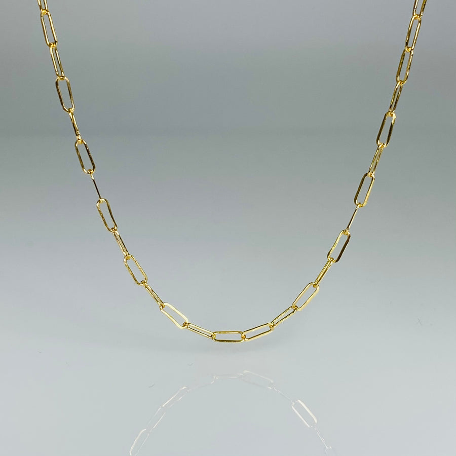 Gold Filled Paper Clip Chain Small Link Size 16-18