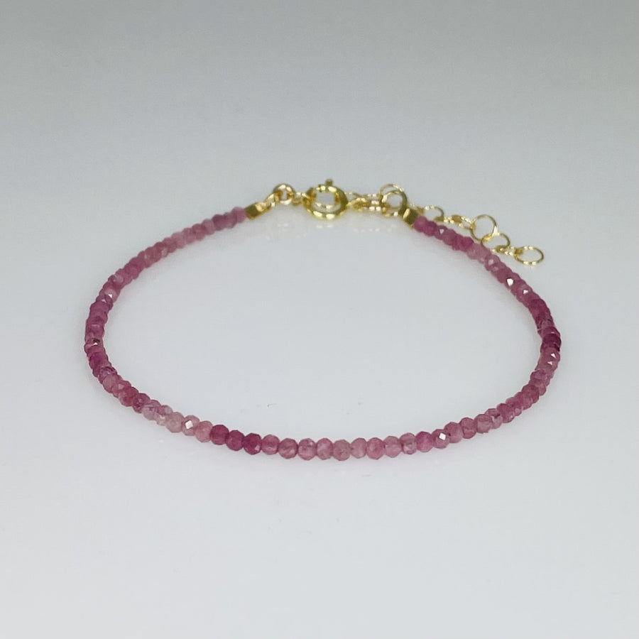 Pink Sapphire Beaded Bracelet