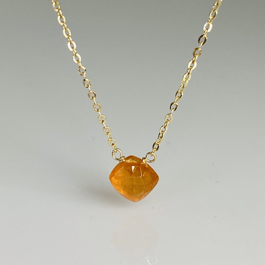 Spessartite Garnet Cushion Shape Necklace 12mm