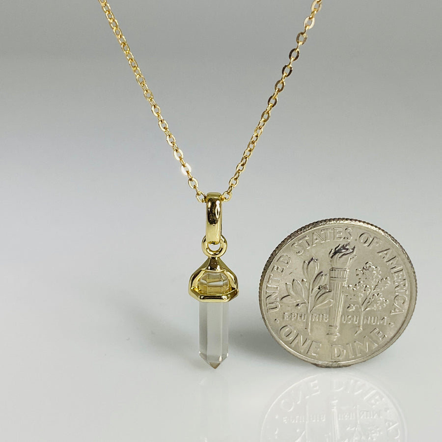 White Quartz Crystal Necklace