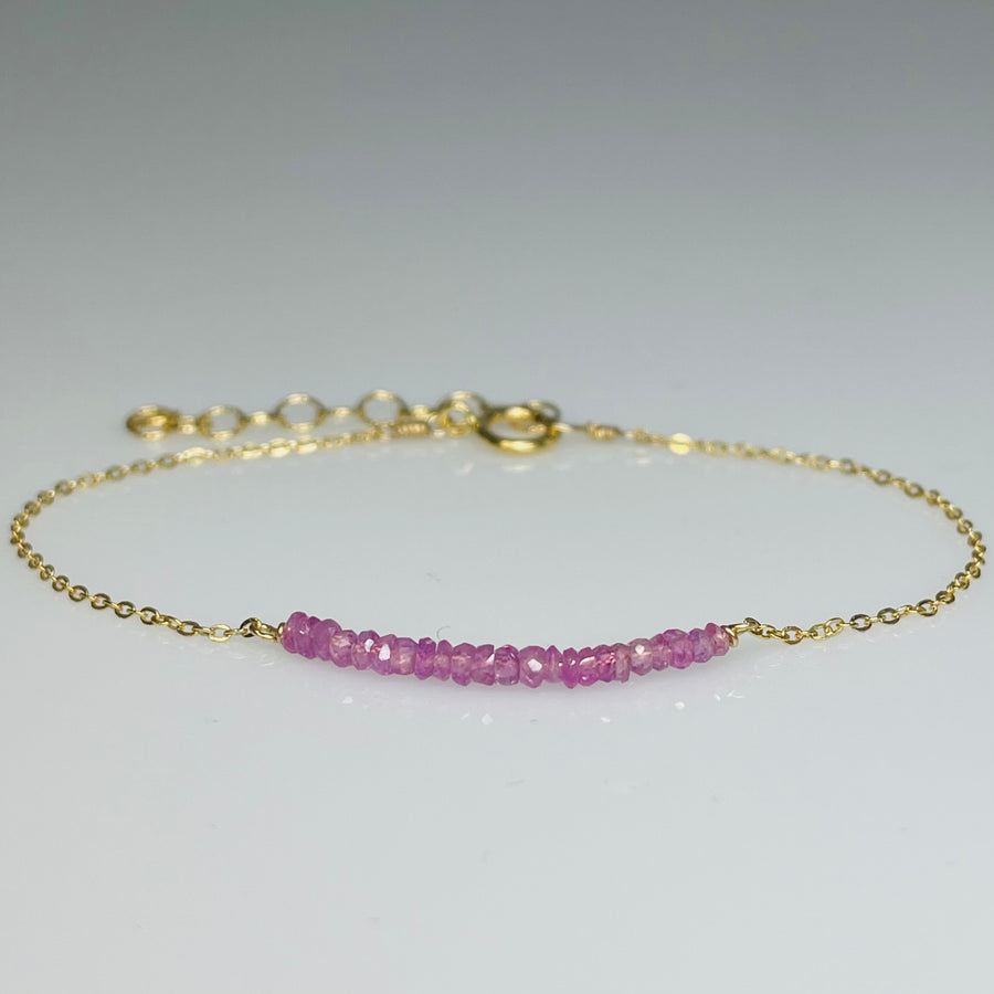 Pink Sapphire Bar Bracelet
