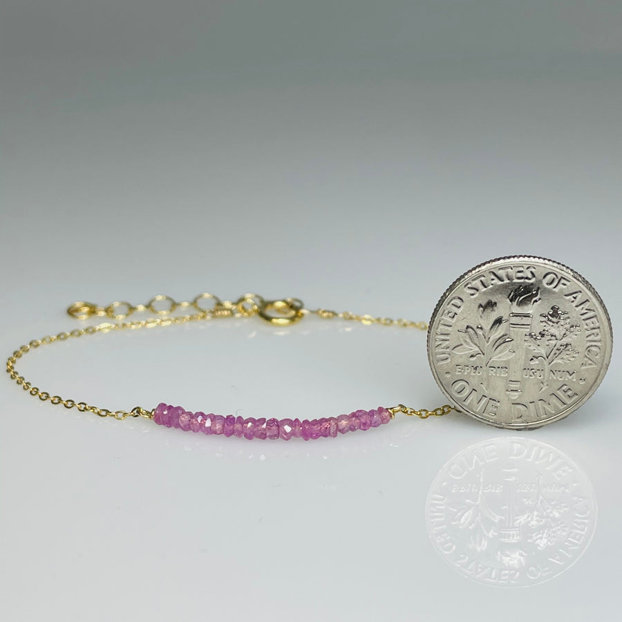 Pink Sapphire Bar Bracelet