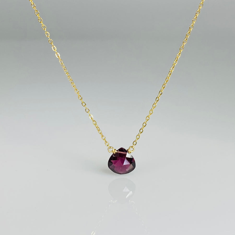 Rhodolite Garnet Drop Necklace 7mm