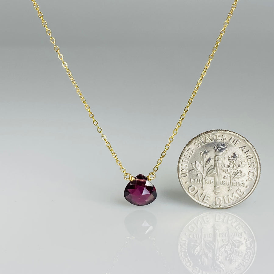 Rhodolite Garnet Drop Necklace 7mm