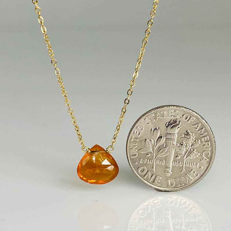 Mexican Fire Opal Necklace 8mm