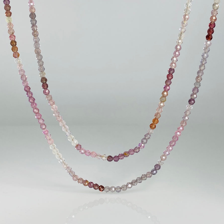 Cranberry Spinel Beaded Necklace 3mm