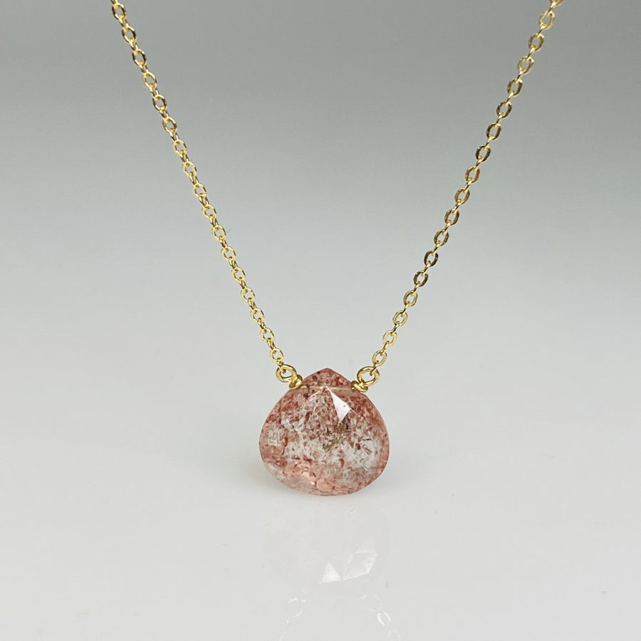 Sunstone Drop Necklace 10mm