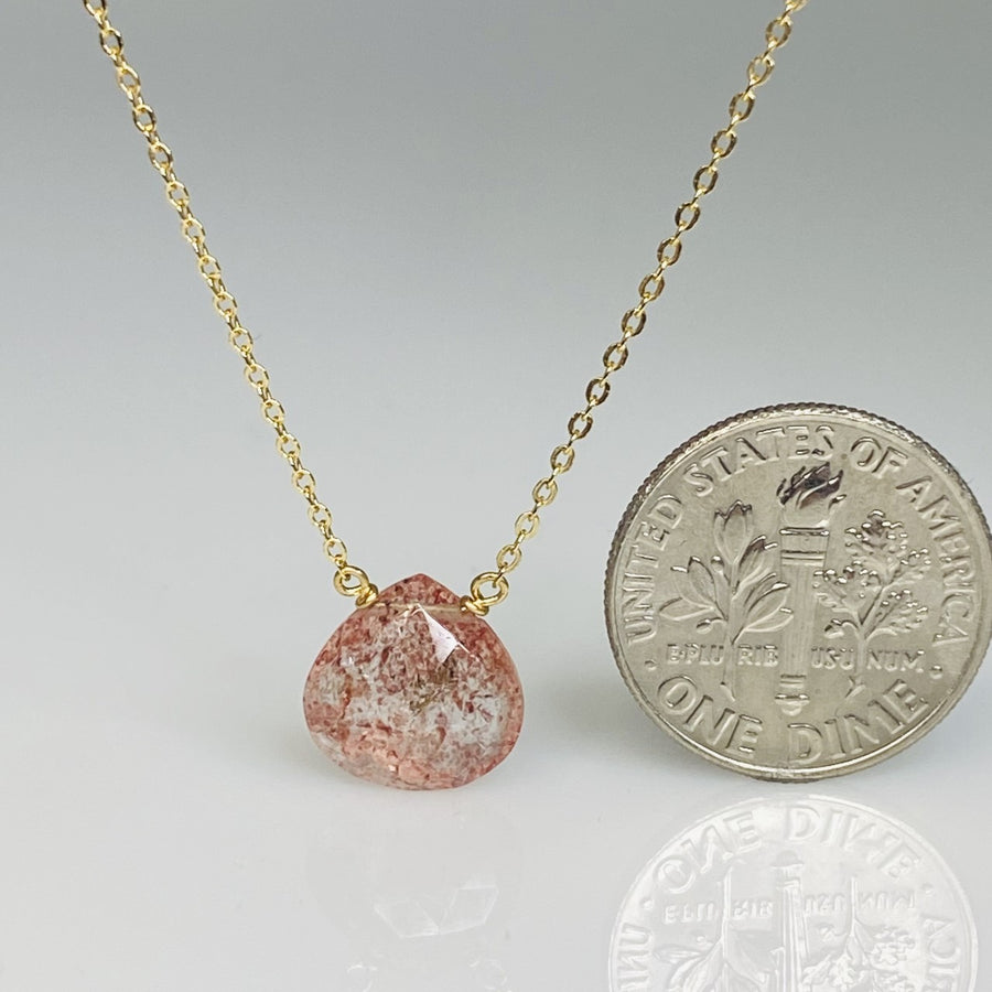 Sunstone Drop Necklace 10mm