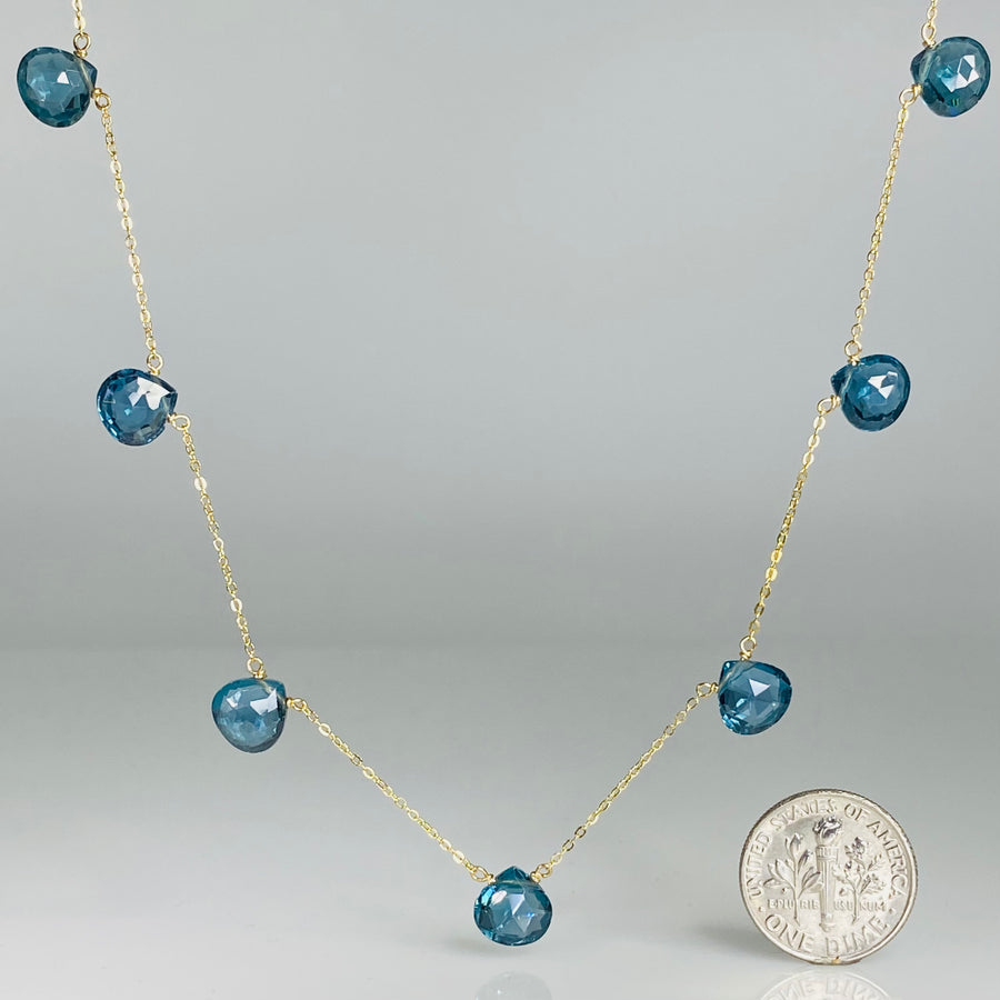 London Blue Quartz Multi Drop Necklace