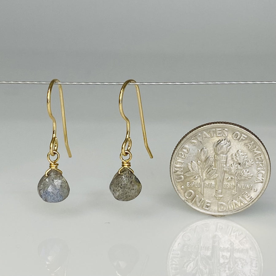 Labradorite Drop Earrings 7mm