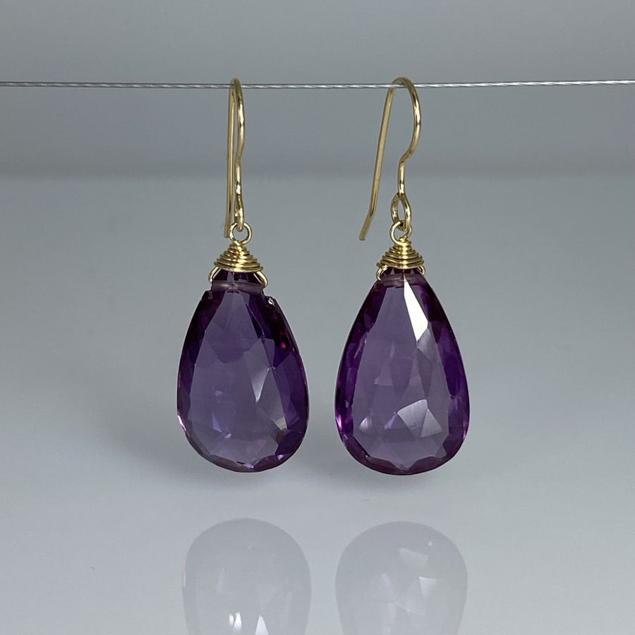 Color Changing Quartz Teardrop Earrings 12x19mm