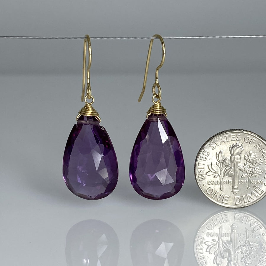 Color Changing Quartz Teardrop Earrings 12x19mm