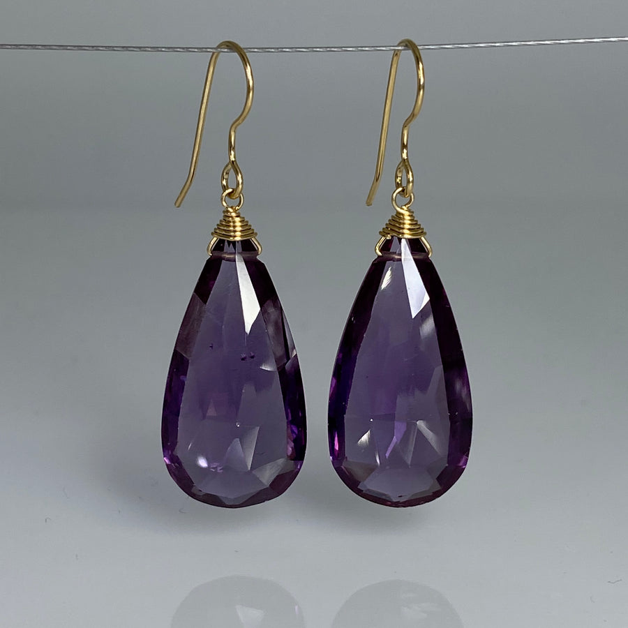 Color Changing Quartz Teardrop Earrings 13x21mm