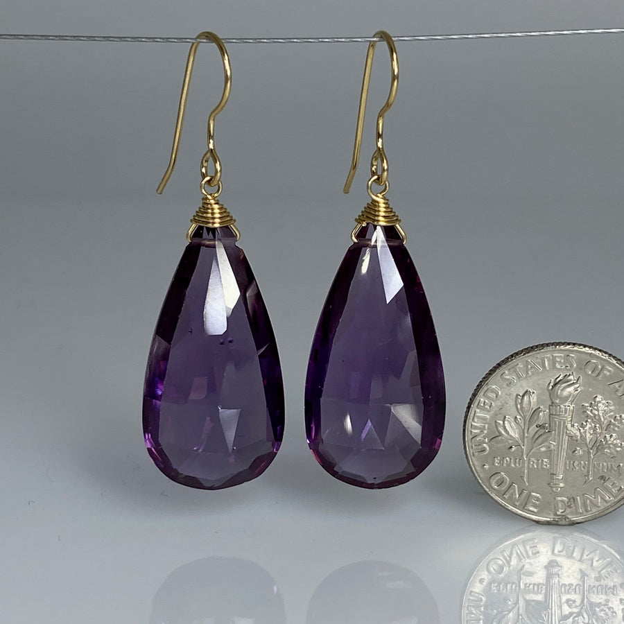 Color Changing Quartz Teardrop Earrings 13x21mm