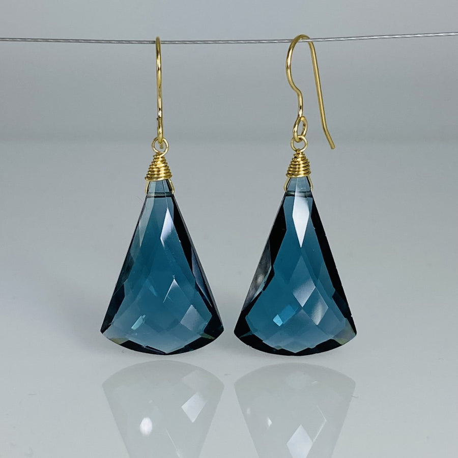 Chandelier London Blue Hydro Quartz Earrings 16x25mm