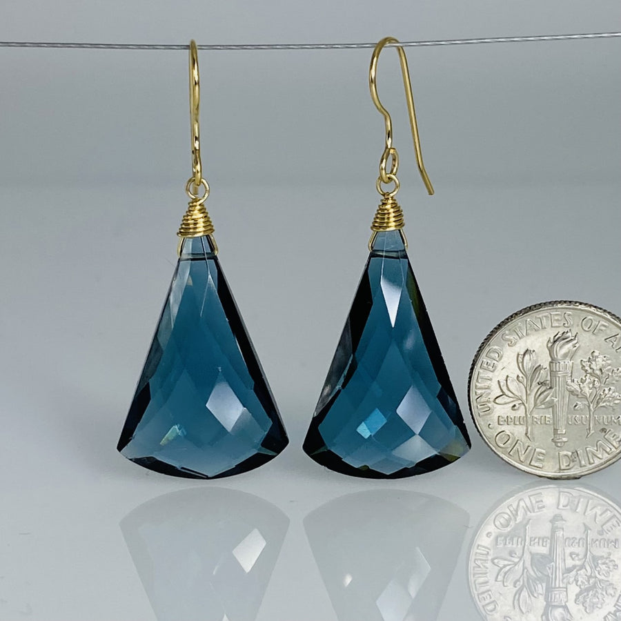 Chandelier London Blue Hydro Quartz Earrings 16x25mm