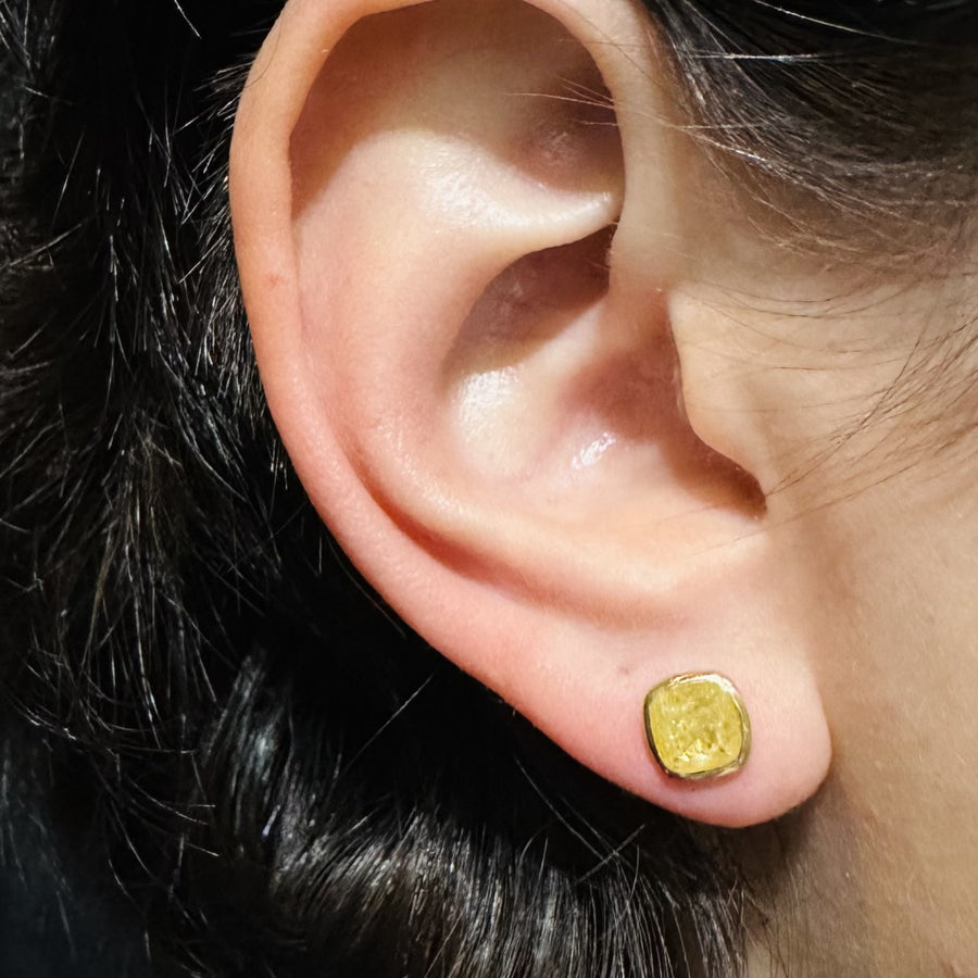 14K Yellow Gold Yellow Diamond Stud Earrings 2.0ct