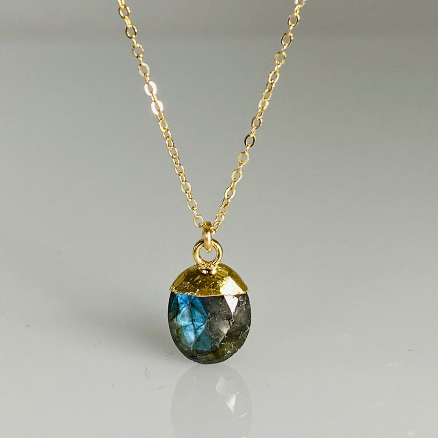 Labradorite Drop Necklace 9x10mm