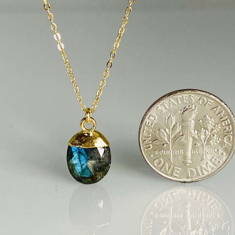 Labradorite Drop Necklace 9x10mm