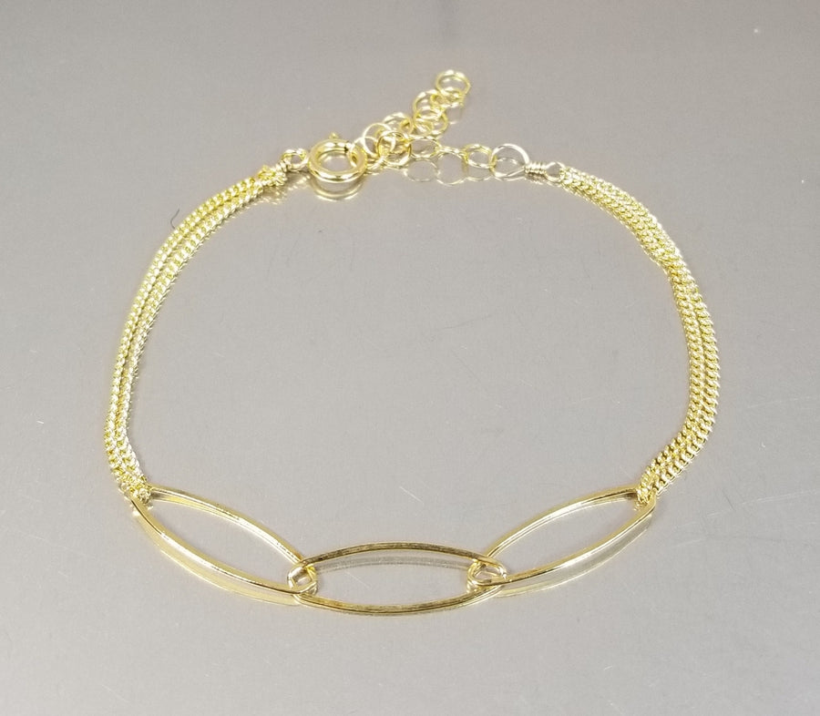 Gold Filled Three Link Bracelet