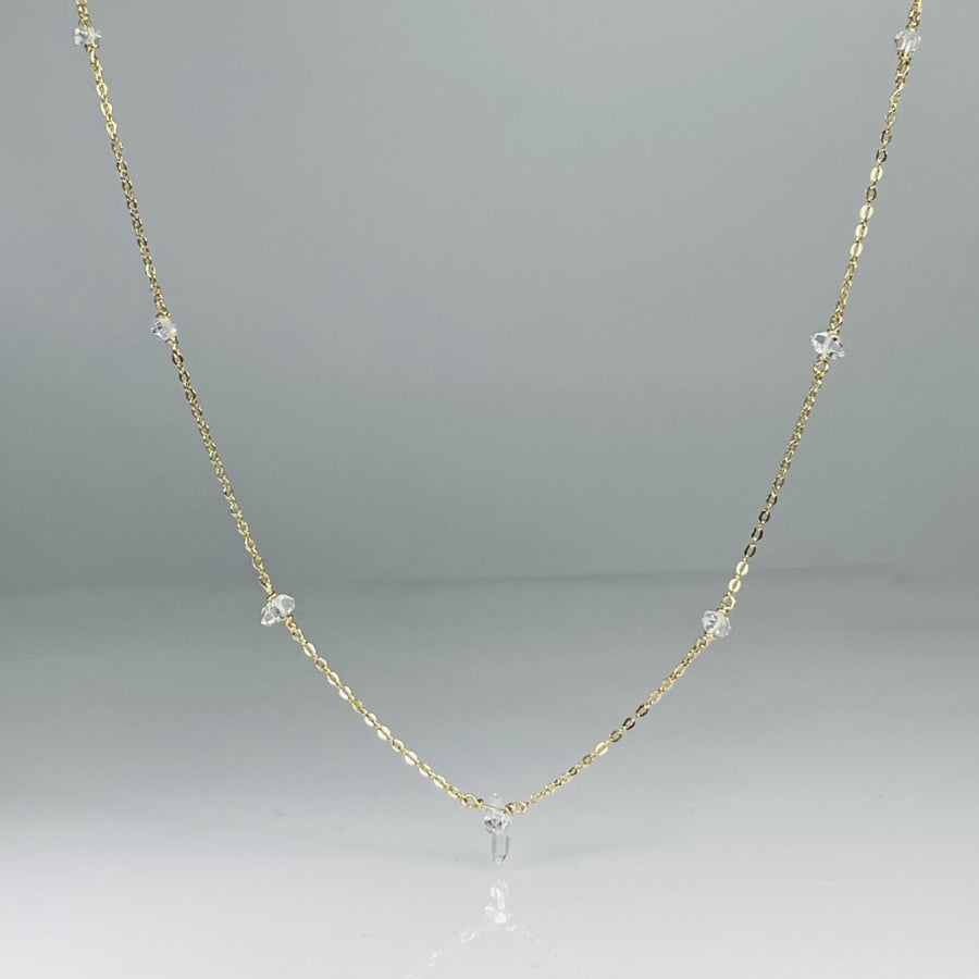 White Herkimer Diamond Lucky 7 Necklace